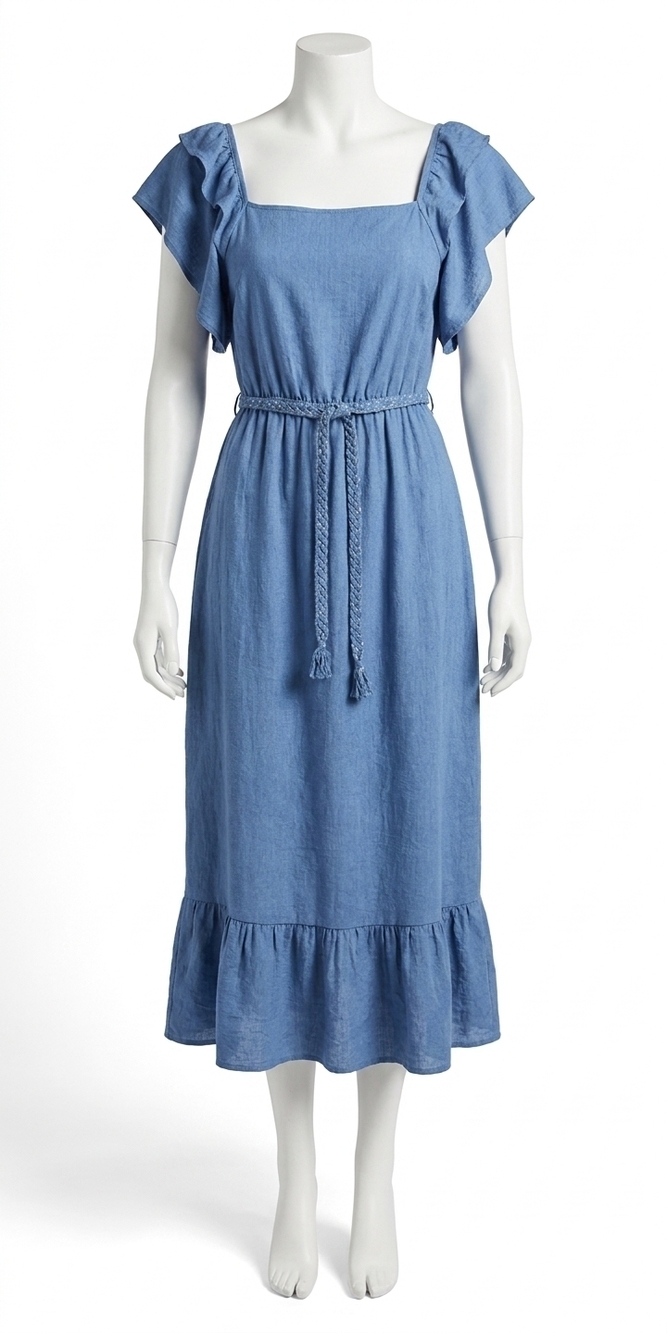 NEW GIGI MODA latera midi dress in blue